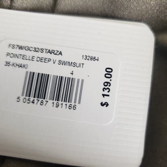 Ted Baker Starza Pointelle Deep-V Plunge Swimsuit - Picture 4 of 7